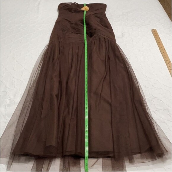 Alfred Angelo Chocolate Brown Strapless Tulle Formal Dress Size 10 - Picture 12 of 15
